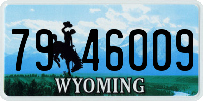 WY license plate 7946009