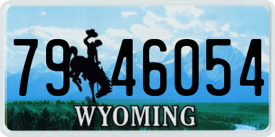 WY license plate 7946054