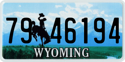 WY license plate 7946194