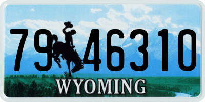 WY license plate 7946310