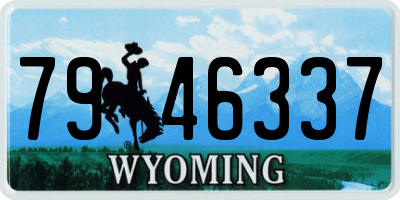 WY license plate 7946337