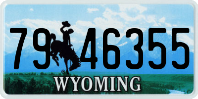 WY license plate 7946355