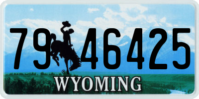 WY license plate 7946425