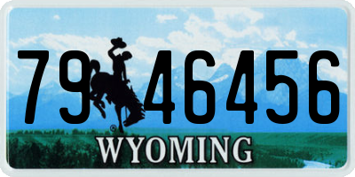 WY license plate 7946456