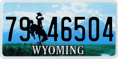 WY license plate 7946504