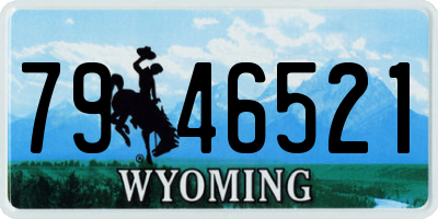 WY license plate 7946521