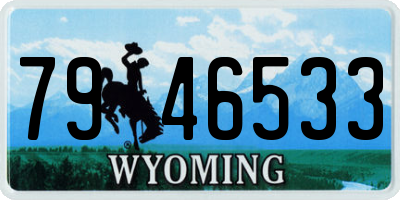 WY license plate 7946533