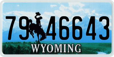 WY license plate 7946643