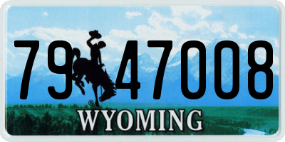WY license plate 7947008