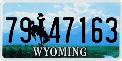 WY license plate 7947163