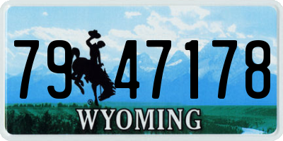 WY license plate 7947178