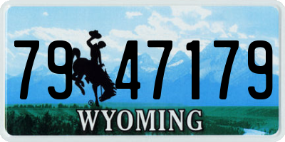 WY license plate 7947179