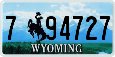 WY license plate 794727