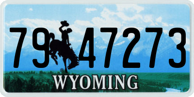 WY license plate 7947273