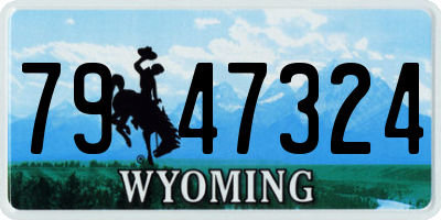 WY license plate 7947324