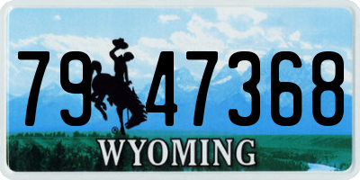 WY license plate 7947368