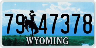 WY license plate 7947378