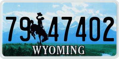 WY license plate 7947402