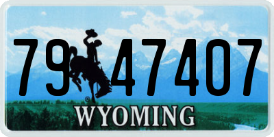 WY license plate 7947407