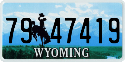 WY license plate 7947419