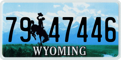 WY license plate 7947446