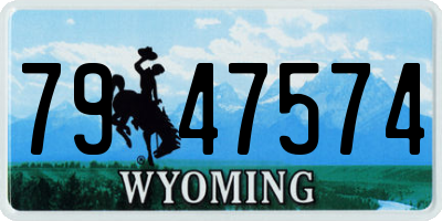 WY license plate 7947574