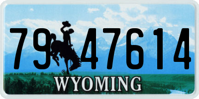 WY license plate 7947614