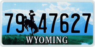WY license plate 7947627