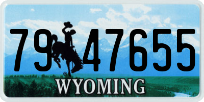 WY license plate 7947655