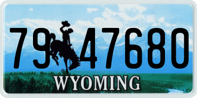 WY license plate 7947680