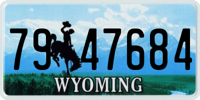 WY license plate 7947684
