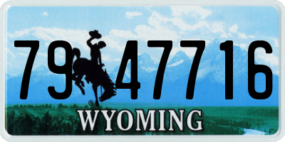 WY license plate 7947716