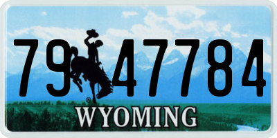WY license plate 7947784