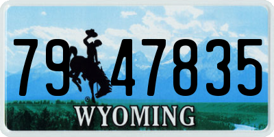 WY license plate 7947835