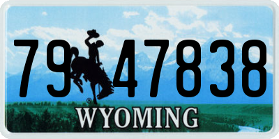 WY license plate 7947838