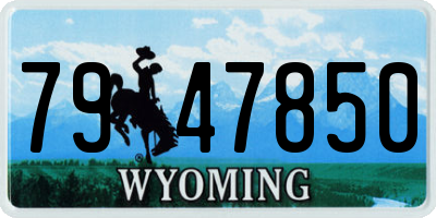 WY license plate 7947850