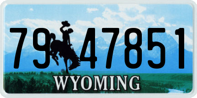 WY license plate 7947851