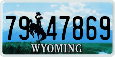 WY license plate 7947869