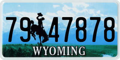 WY license plate 7947878