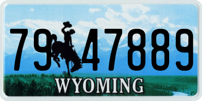 WY license plate 7947889