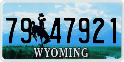 WY license plate 7947921