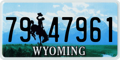 WY license plate 7947961