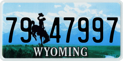 WY license plate 7947997