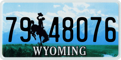 WY license plate 7948076