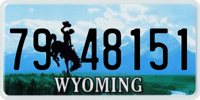 WY license plate 7948151