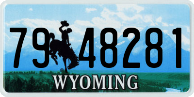 WY license plate 7948281
