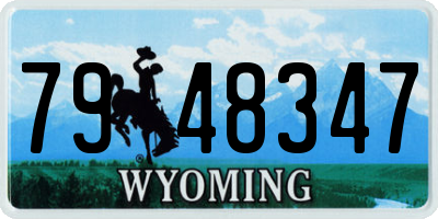 WY license plate 7948347