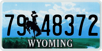 WY license plate 7948372