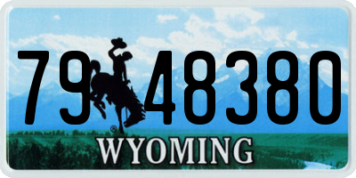 WY license plate 7948380