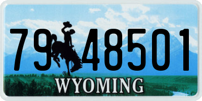 WY license plate 7948501